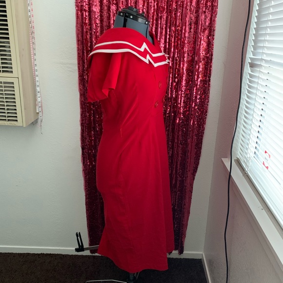 NWOT Tatyana Red Sailor Captain Pencil Dress - Picture 10 of 10